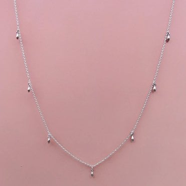 SILVER RICE LAYERING NECKLACE CAMBODIA