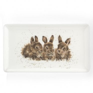 'Daisy Chain' Rabbit Rectangular Trinket Tray