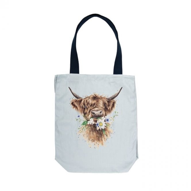 Wrendale Designs 'Daisy Coo' Highland Cow Canvas Tote Bag