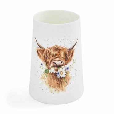 'Daisy Coo' Highland Cow Large Vase