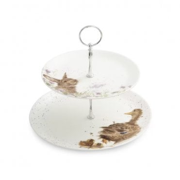 Duck & Rabbit Two Tiered Cake Stand