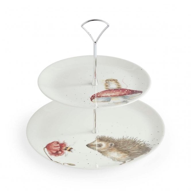 Wrendale Designs Hedgehog & Mouse Two Tiered Cake Stand