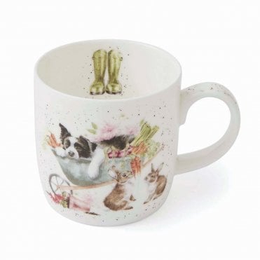 'Sleeping on the Job' Dog, Cat and Rabbit Mug
