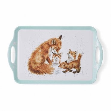 'The Bedtime Kiss' Fox Large Tray