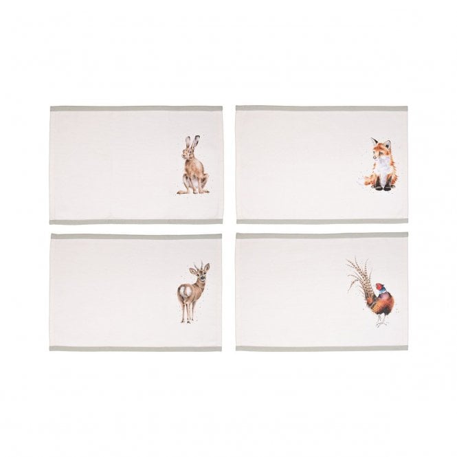 Wrendale Designs 'Woodlanders' Woodland Animal Fabric Placemats - Set of 4