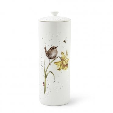 'The Birds and The Bees' Wren Tall Lidded Storage Jar