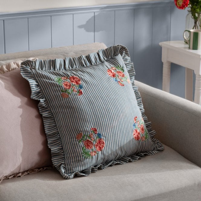 Wylder Martha Embroidered Ruffle Cushion