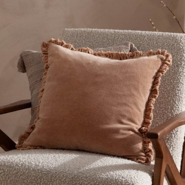 Bertie Washed Cotton Velvet Cushion