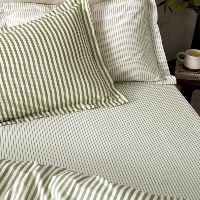 Yard Hebden 100% Cotton Narrow Stripe Fitted Bed Sheet