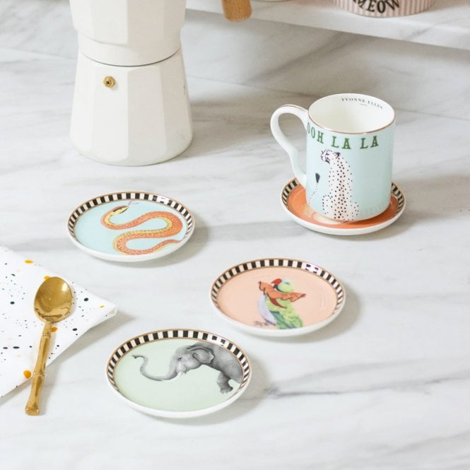 Yvonne Ellen Animal Ceramic Coasters - Set of 4