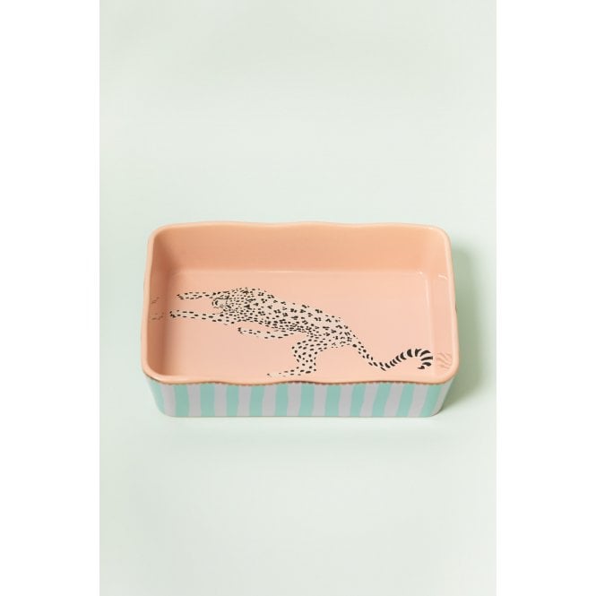 Yvonne Ellen Cheetah Small Rectangular Dish