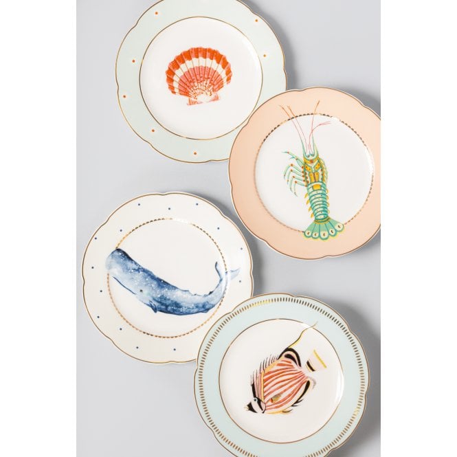 Yvonne Ellen Fishy Tea Plates (Set of 4)