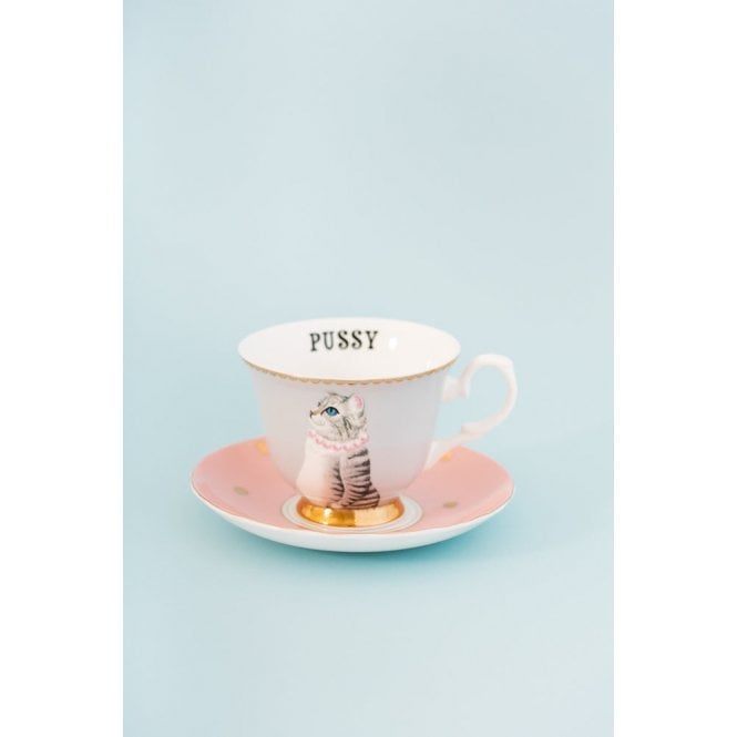 Yvonne Ellen Pussy Cat Teacup & Saucer